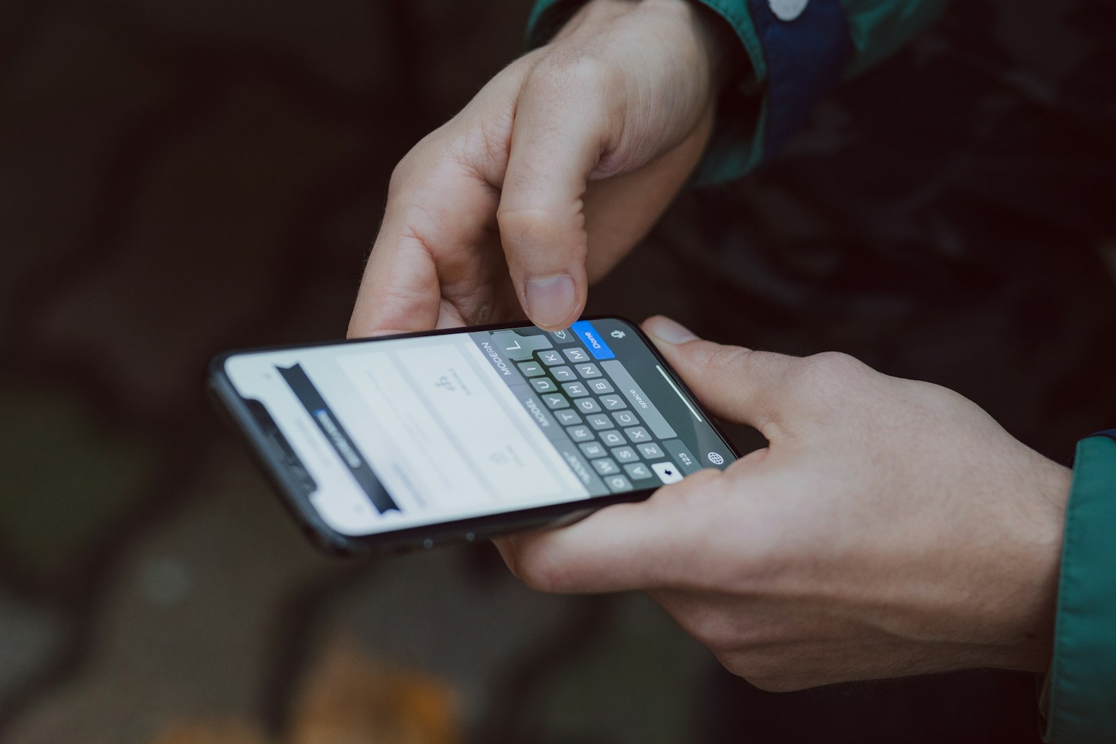 Person holding a smartphone
